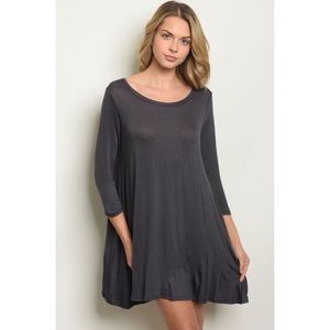Charcoal grey tunic long sleeve super soft